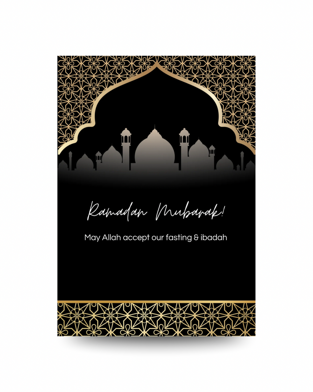 Ramadan Mubarak kaart | black & gold