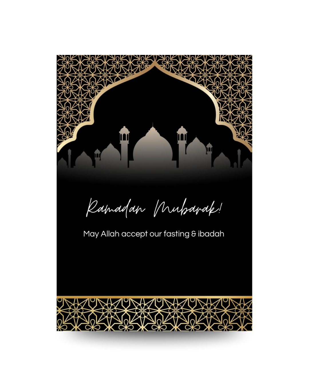 Ramadan Mubarak kaart | black & gold